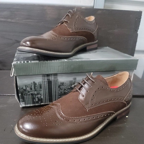 Mens Bruno Marc Prince-09 Lace Up Oxford Dress Shoes Sz 8.5 Brand with box - Picture 1 of 9